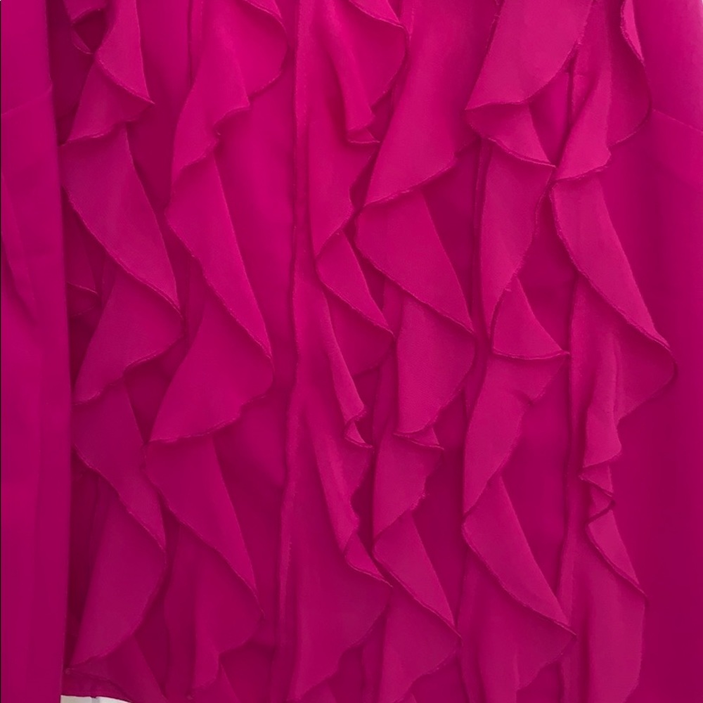 Hot Pink Ruffled Tank/Blouse - Picture 3 of 5